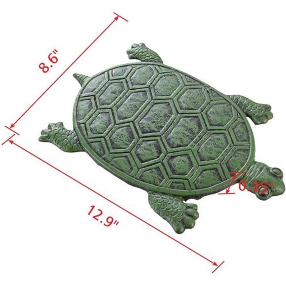 Cast Iron Stepping Stone, Turtle Stepping Stone, Decorative Tortoise Flagstone - Picture 2 of 7